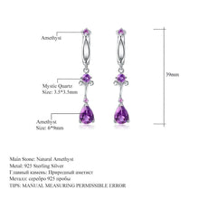 Load image into Gallery viewer, 2.87Ct Natural Purple Amethyst Drop Earring 925 Sterling Silver Flower Vintage Earrings For Women Fine Jewelry - Shop &amp; Buy
