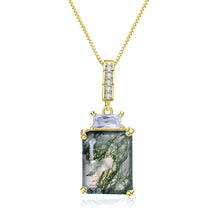 Load image into Gallery viewer, 2.94Ct Natural Moss Agate Fine Jewelry 925 Sterling Silver Classic Gemstone Pendant Necklace For Women - Shop &amp; Buy