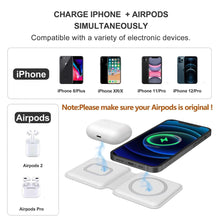 Load image into Gallery viewer, 2 In1 Folding Duo Magnetic 15W Qi Wireless Charger Dock For iPhone 12 Pro Max 11 AirPods2 Samsung S20 S10 S9 S8 Fast Charging - Shop &amp; Buy
