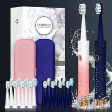 Load image into Gallery viewer, 2-Pack Sonic Electric Toothbrush - Dual Pack for Convenience with 16 Replacement Brush Heads - Shop &amp; Buy
