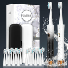 Load image into Gallery viewer, 2 Pack Sonic Electric Toothbrushes For Adult With 16 Brush Heads, Ultra Long Battery Life &amp; Fast Charging - Shop &amp; Buy
