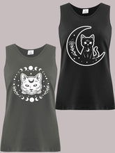Load image into Gallery viewer, 2-Pack Stylish Plus Size Cat Print Tank Tops - Lightweight, Sleeveless Casual Wear for Summer &amp; Spring - Shop &amp; Buy
