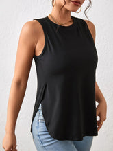 Load image into Gallery viewer, 2 Packs Plus Size Side Split Tank Tops, Casual Crew Neck Sleeveless Top For Summer, Women&#39;s Plus Size Clothing - Shop &amp; Buy
