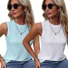 Load image into Gallery viewer, 2 Packs Plus Size Tank Tops, Casual Crew Neck Sleeveless Top, Women Plus Size Clothing - Shop &amp; Buy
