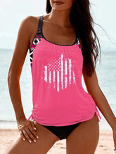 Load image into Gallery viewer, 2 Piece Geometric American Flag Tankini Set - Stretchy &amp; Flattering - Shop &amp; Buy
