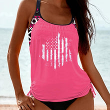 Load image into Gallery viewer, 2 Piece Geometric American Flag Tankini Set - Stretchy &amp; Flattering - Shop &amp; Buy
