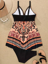 Load image into Gallery viewer, 2-Piece Tribal Print Tankini Set for Women - Flattering V-Neck with Handkerchief Hem and High-Cut Bottoms - Shop &amp; Buy
