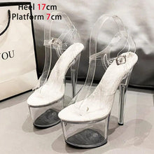 Load image into Gallery viewer, 20CM PVC Anti-skid Pole Dance Pumps Women&#39;s Thin Heel Sexy Transparent Crystal Shoes - Shop &amp; Buy
