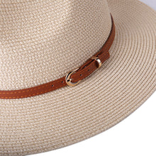 Load image into Gallery viewer, New Natural Panama Soft Shaped Straw Hat Summer Women/Men Wide Brim Beach Sun Cap
