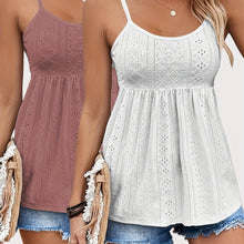 Load image into Gallery viewer, 2pcs Eyelet Embroidered Cami Tops - Stylish &amp; Breathable Sleeveless Set - Perfect Summer Wear for Trendy Women - Shop &amp; Buy
