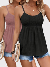 Load image into Gallery viewer, 2pcs Eyelet Embroidered Cami Tops - Stylish &amp; Breathable Sleeveless Set - Perfect Summer Wear for Trendy Women - Shop &amp; Buy
