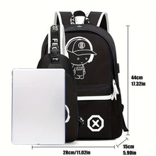 Load image into Gallery viewer, 2pcs/set, Simple And Large Capacity Casual Travel Backpack School Bag Set, Cartoon Print Crossbody Bag Chest Bag - Shop &amp; Buy
