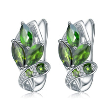 Load image into Gallery viewer, 3.11Ct Natural Chrome Diopside Gemstone Stud Earrings 925 Sterling Silver Leaf Earrings for Women Fine Jewelry - Shop &amp; Buy