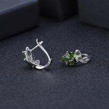 Load image into Gallery viewer, 3.11Ct Natural Chrome Diopside Gemstone Stud Earrings 925 Sterling Silver Leaf Earrings for Women Fine Jewelry - Shop &amp; Buy

