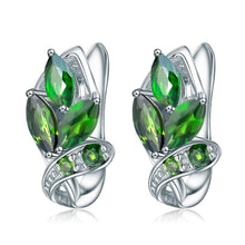 Load image into Gallery viewer, 3.11Ct Natural Chrome Diopside Gemstone Stud Earrings 925 Sterling Silver Leaf Earrings for Women Fine Jewelry - Shop &amp; Buy
