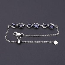 Load image into Gallery viewer, 3.41Ct Natural Blue Sapphire Bracelet 925 Sterling Silver Gemstone Adjustable Bracelet For Women Wedding Jewelry - Shop &amp; Buy
