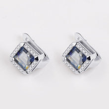 Load image into Gallery viewer, 3.77Ct Natural Iolite Blue Mystic Quartz Gemstone Clip Earrings 925 Sterling Silver Fine Jewelry For Women - Shop &amp; Buy
