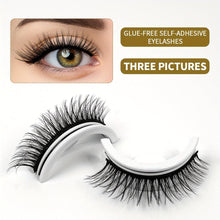 Load image into Gallery viewer, 3-Pack Self-Adhesive Faux Mink Eyelashes - Reusable, Natural Cat Eye &amp; Cross Styles - Shop &amp; Buy
