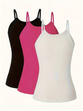 Load image into Gallery viewer, 3-Pack Women Versatile Spaghetti Strap Tops - Breezy Sleeveless Cami - Ideal for Spring &amp; Summer, Comfy Casual Wear - Shop &amp; Buy
