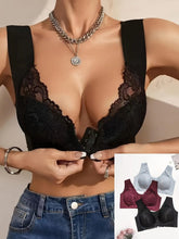 Load image into Gallery viewer, 3-Piece Soft Lace Bra Set - Comfortable Wireless Push-Up, Adjustable Buckle Front, Breathable &amp; Seamless - Shop &amp; Buy
