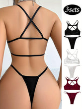 Load image into Gallery viewer, 3 Sets Solid Hollow Out Cross Straps Push Up Artifact Bralette Underwear For Women - Shop &amp; Buy
