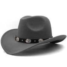 Load image into Gallery viewer, 3 Sizes Parent-child Men Women Kids Western Cowboy Hats Wide Brim Panama Sunhats - Shop &amp; Buy
