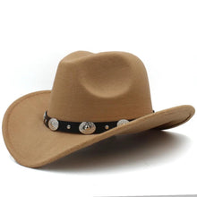 Load image into Gallery viewer, 3 Sizes Parent-child Men Women Kids Western Cowboy Hats Wide Brim Panama Sunhats - Shop &amp; Buy
