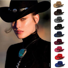 Load image into Gallery viewer, 3 Sizes Parent-child Men Women Kids Western Cowboy Hats Wide Brim Panama Sunhats - Shop &amp; Buy
