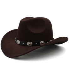 Load image into Gallery viewer, 3 Sizes Parent-child Men Women Kids Western Cowboy Hats Wide Brim Panama Sunhats - Shop &amp; Buy
