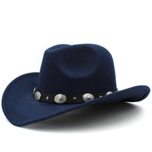 Load image into Gallery viewer, 3 Sizes Parent-child Men Women Kids Western Cowboy Hats Wide Brim Panama Sunhats - Shop &amp; Buy
