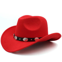 Load image into Gallery viewer, 3 Sizes Parent-child Men Women Kids Western Cowboy Hats Wide Brim Panama Sunhats - Shop &amp; Buy
