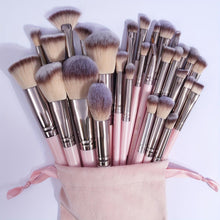Load image into Gallery viewer, 30pcs Professional Makeup Brush Set With Velvet Bag&amp;Beauty Blender&amp;Makeup Remover Puff&amp;Cleaning Mat&amp;Bathroom Bag - Shop &amp; Buy
