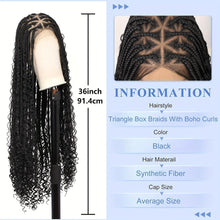 Load image into Gallery viewer, 36 Bohemian Chic Box Braids Wig - Triangle Knotless &amp; Curly - Synthetic Embroidered Double Lace Wigs - Shop &amp; Buy
