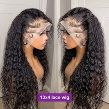Load image into Gallery viewer, 360 Full Lace Wig Curly Human Hair Pre Plucked 30 40 Inch Water Wave Lace Front Wig 4x4 13x4 360 Hd Lace Deep Wave Frontal Wig - Shop &amp; Buy
