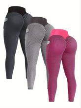 Load image into Gallery viewer, 3Pcs High Waist Slimming Yoga Leggings, Butt Lifting High Stretch With Side Pocket Seamless Yoga Pants - Shop &amp; Buy

