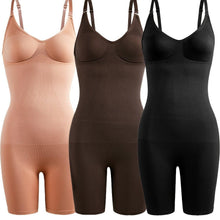 Load image into Gallery viewer, 3Pcs Seamless Solid V Neck Shaping Romper, Tummy Control Butt Lifting Slip Body Shaper - Shop &amp; Buy
