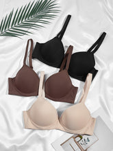 Load image into Gallery viewer, 3pcs Simple Solid T-Shirt Bras, Comfy &amp; Breathable Push Up Bra, Womens Lingerie &amp; Underwear - Shop &amp; Buy
