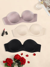Load image into Gallery viewer, 3pcs Strapless Bandeau Bras, Comfy &amp; Soft Stretch Everyday Bra, Womens Lingerie &amp; Underwear - Shop &amp; Buy
