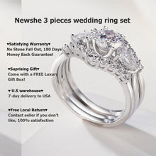 Load image into Gallery viewer, 3Pcs Wedding Engagement Ring Set for Women Simulated Diamond Round Pear Cut AAAAA CZ 925 Sterling Silver Fine Jewelry - Shop &amp; Buy
