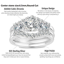 Load image into Gallery viewer, 3Pcs Wedding Engagement Ring Set for Women Simulated Diamond Round Pear Cut AAAAA CZ 925 Sterling Silver Fine Jewelry - Shop &amp; Buy
