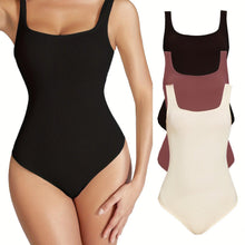 Load image into Gallery viewer, 3pcs Womens Seamless Scoop Neck Bodysuit, Sporty Tank Top Style Romper, Tummy Control Body Shaper - Shop &amp; Buy
