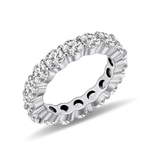 Load image into Gallery viewer, 4.0 MM Round Cut Cubic Zirconia Eternity Wedding Band, Scallop Pave Set White CZ Eternity Ring Gift For Her - Shop &amp; Buy
