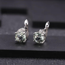 Load image into Gallery viewer, 4.08t Natural Green Amethyst Prasiolite Earrings 925 Sterling Silver Stud Earrings For Women Valentine Gift Jewelry - Shop &amp; Buy
