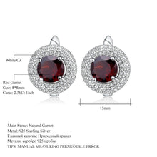 Load image into Gallery viewer, 4.73Ct Round Natural Red Garnet Wedding Earrings 925 Sterling Silver Gemstone Stud Earrings For Women Fine Jewelry - Shop &amp; Buy
