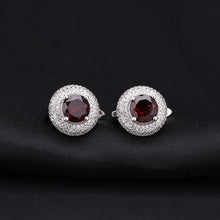 Load image into Gallery viewer, 4.73Ct Round Natural Red Garnet Wedding Earrings 925 Sterling Silver Gemstone Stud Earrings For Women Fine Jewelry - Shop &amp; Buy