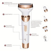 Load image into Gallery viewer, 4-in-1 Women&#39;s Electric Razor - Wet &amp; Dry Hair Remover For Pubic Hair, Eyebrow, Nose, Face, Legs, Underarms - Shop &amp; Buy

