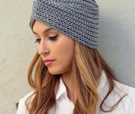 Women's Knitted Turban Hat Bohemia Cashmere Cross Wrap Head Lndian  Wool   Bonnet Turbante Cap - Shop & Buy