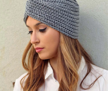 Load image into Gallery viewer, Women&#39;s Knitted Turban Hat Bohemia Cashmere Cross Wrap Head Lndian  Wool   Bonnet Turbante Cap
