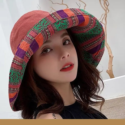 Women's Hat Bucket Hat Fashion All-match Four Seasons Big Brim Panama Basin cap Double-Sided Fisherman Hat - Shop & Buy