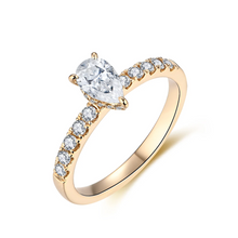 Load image into Gallery viewer, New 5*7mm Moissanite 10k Yellow Gold Pear Shape Engagement Ring
